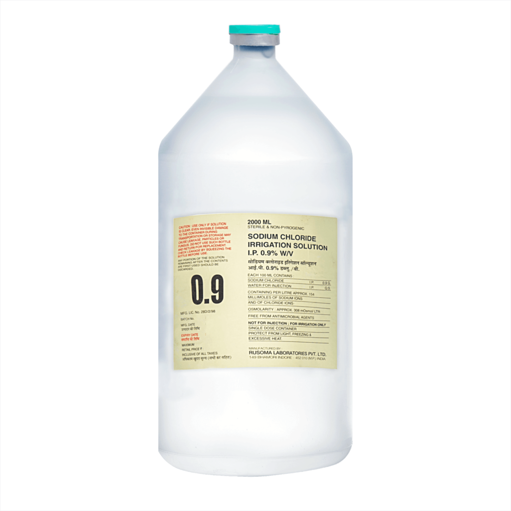 Sodium Chloride Irrigation Solution I.P. 0.9% – BFS – 2L